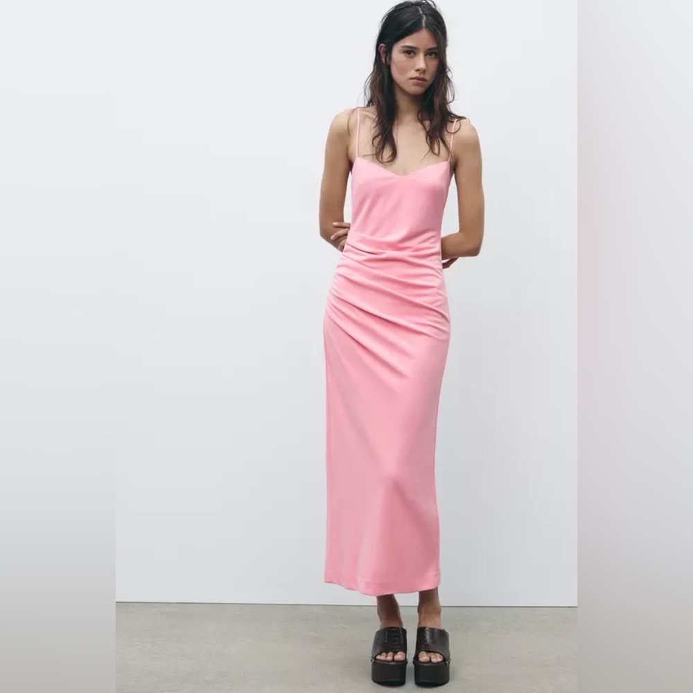Zara Ruched Waist Midi Dress